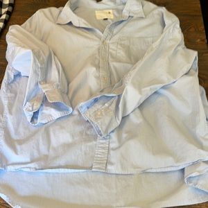 R13 worn once blue pinstripe shirt